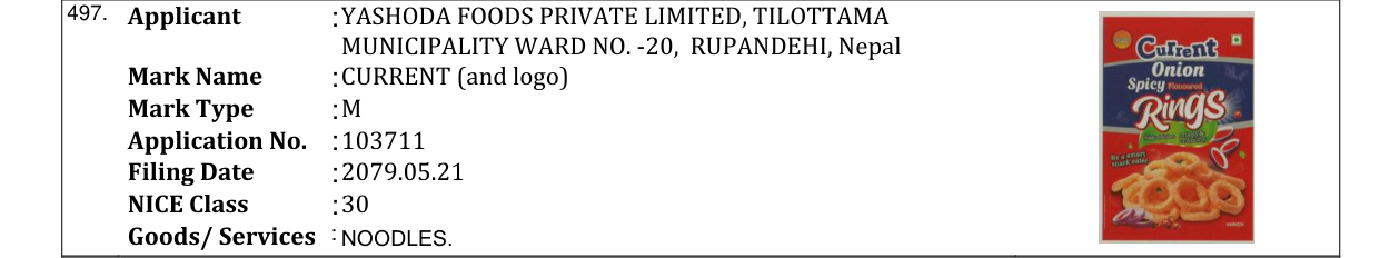 Original bulletin entry for CURRENT (and logo)