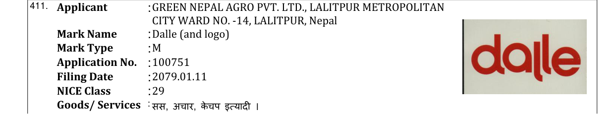 Original bulletin entry for Dalle (and logo)