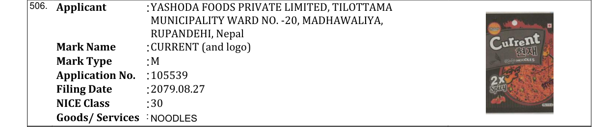 Original bulletin entry for CURRENT (and logo)