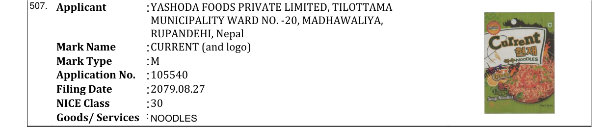 Original bulletin entry for CURRENT (and logo)