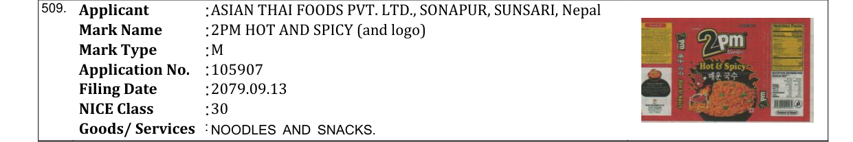 Original bulletin entry for 2PM HOT AND SPICY (and logo)
