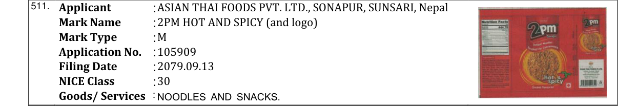 Original bulletin entry for 2PM HOT AND SPICY (and logo)