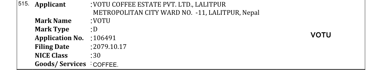 Original bulletin entry for VOTU