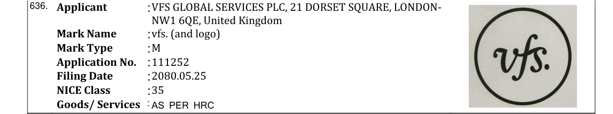 Original bulletin entry for vfs. (and logo)