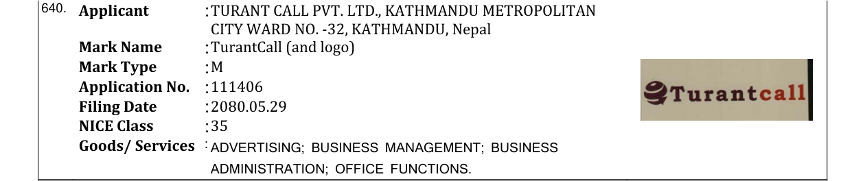 Original bulletin entry for TurantCall (and logo)
