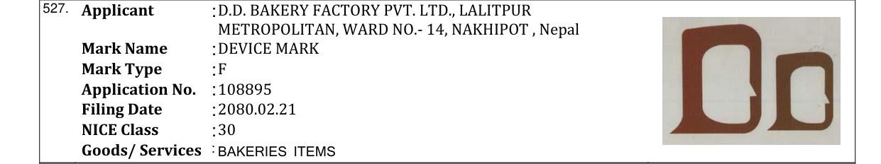 Original bulletin entry for DEVICE MARK