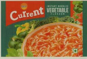 CURRENT INSTANT NOODLES VEGETABLE FLAVOUR (and logo) trademark logo