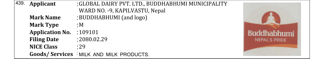 Original bulletin entry for BUDDHABHUMI (and logo)