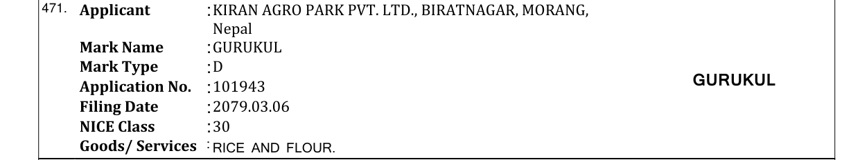 Original bulletin entry for GURUKUL