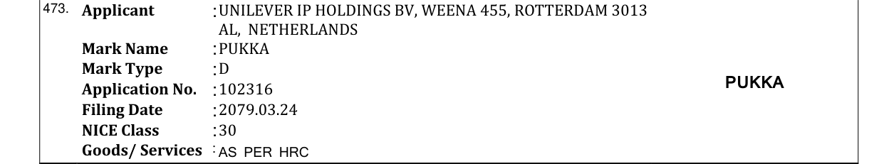 Original bulletin entry for PUKKA