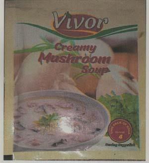 VIVOR CREAMY MUSHROOM SOUP (and logo) trademark logo