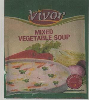 VIVOR MIXED VEGETABLE SOUP (and logo) trademark logo