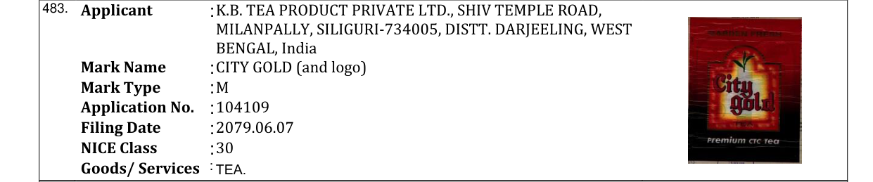 Original bulletin entry for CITY GOLD (and logo)