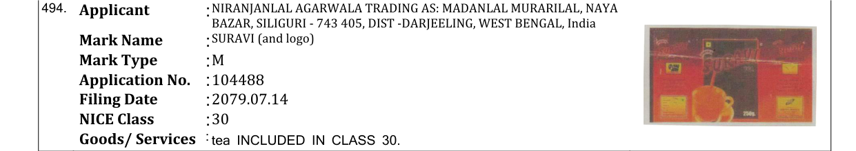 Original bulletin entry for SURAVI (and logo)