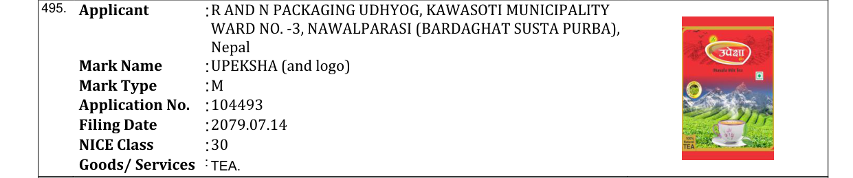 Original bulletin entry for UPEKSHA (and logo)