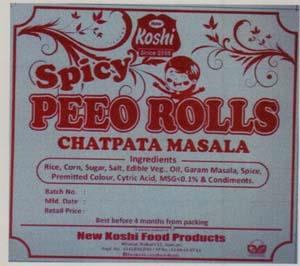 PEEO ROLLS SPICY (and logo) trademark logo