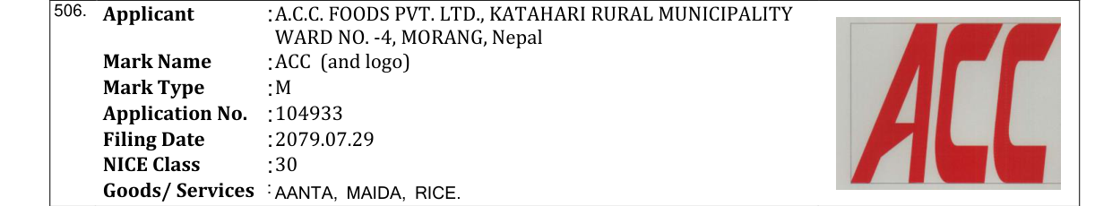 Original bulletin entry for ACC (and logo)