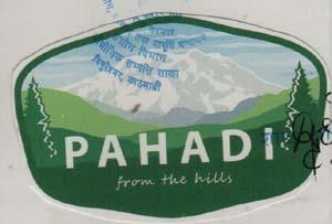 PAHADI FROM THE HILLS (and logo) trademark logo