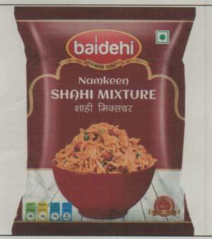 BAIDEHI SHAHI MIXTURE NAMKEEN (and logo) trademark logo