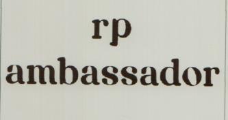 RP AMBASSADOR (and logo) trademark logo