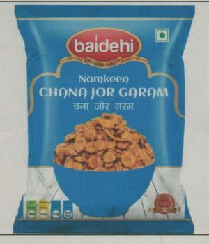 BAIDEHI CHANA JOR GARAM NAMKEEN (and logo) trademark logo