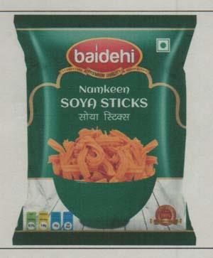 BAIDEHI SOYA STICKS NAMKEEN (and logo) trademark logo