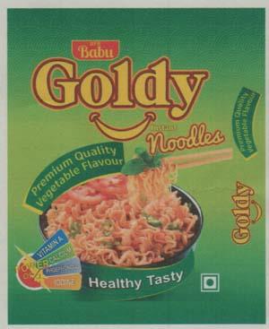 BFB BABU GOLDY VEGETABLE NOODLES (and logo) trademark logo