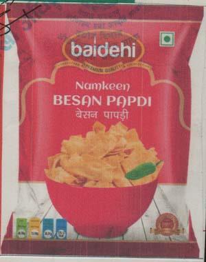 BAIDEHI BESAN PAPDI NAMKEEN (and logo) trademark logo
