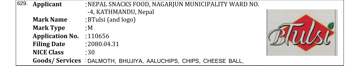 Original bulletin entry for BTulsi (and logo)