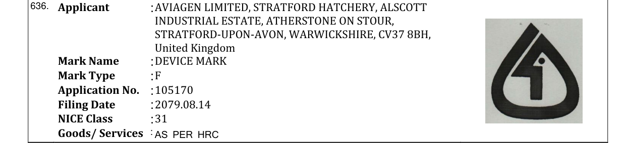 Original bulletin entry for DEVICE MARK