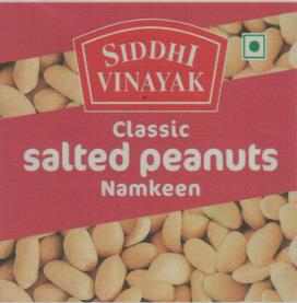 SIDDHI VINAYAK SALTED PEANUTS (and logo) trademark logo