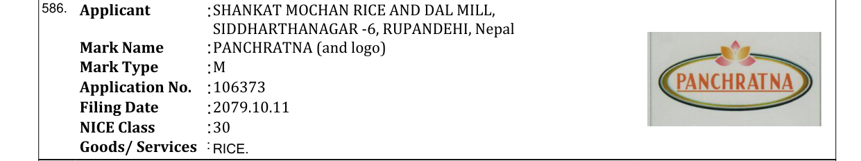 Original bulletin entry for PANCHRATNA (and logo)