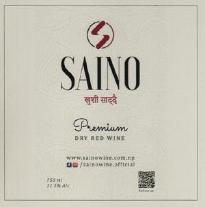 SAINO DRY RED WINE (and logo) trademark logo