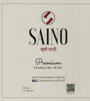 SAINO SPARKLING WINE (and logo) trademark logo