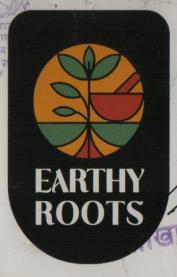 EARTHY ROOTS (and logo) trademark logo