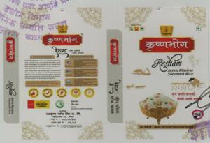 KRISHNA BHOG RESHAM (and logo) trademark logo