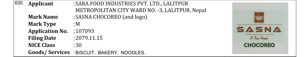 Original bulletin entry for SASNA CHOCOREO (and logo)