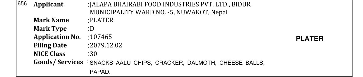 Original bulletin entry for PLATER