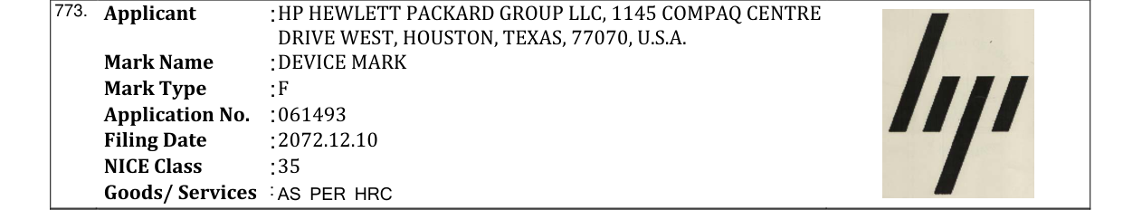 Original bulletin entry for DEVICE MARK