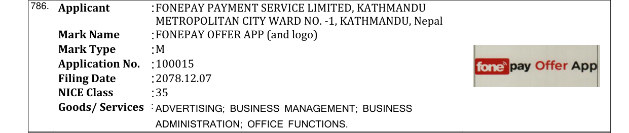 Original bulletin entry for FONEPAY OFFER APP (and logo)