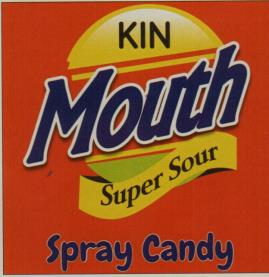 KIN MOUTH SPRAY CANDY (and logo) trademark logo