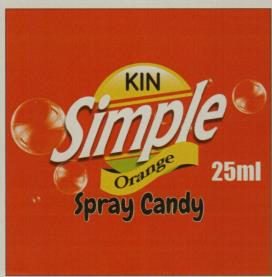 KIN SIMPLE SPRAY CANDY (and logo) trademark logo