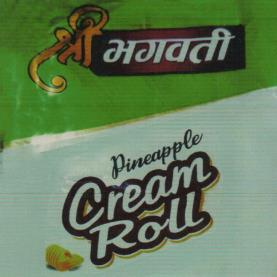 SHREE BHAGAWATI PINEAPPLE CREAM ROLL (and logo) trademark logo