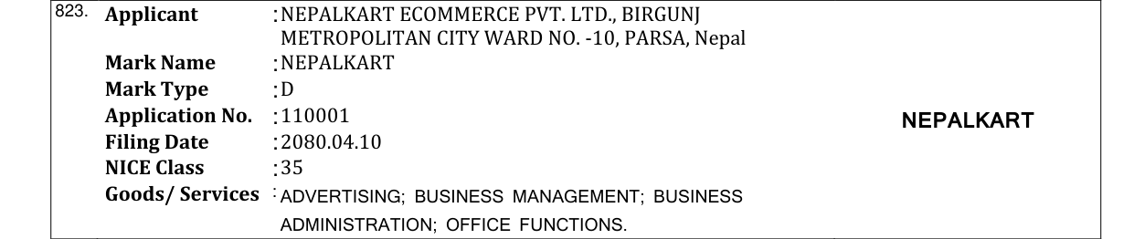 Original bulletin entry for NEPALKART