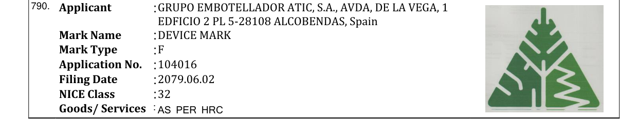Original bulletin entry for DEVICE MARK