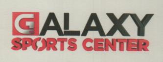 GALAXY SPORTS CENTER (and logo) trademark logo