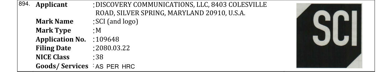 Original bulletin entry for SCI (and logo)