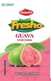 GOPALA FRESHO GUAVA FRUIT DRINK (and logo) trademark logo