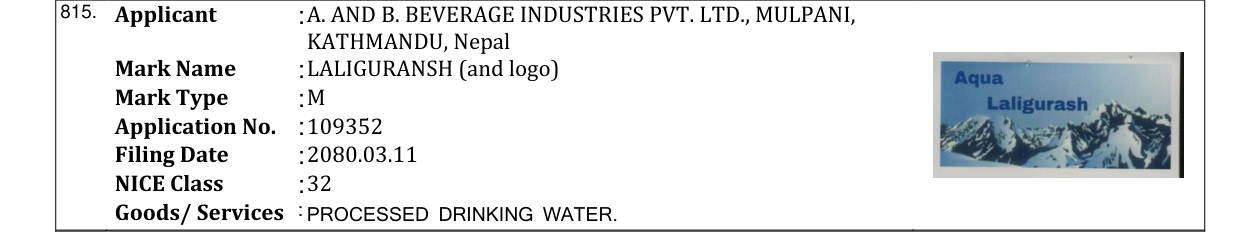 Original bulletin entry for LALIGURANSH (and logo)