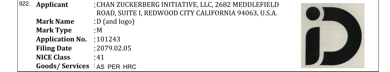 Original bulletin entry for D (and logo)